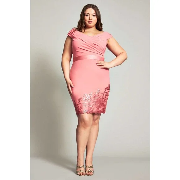 Tadashi Shoji | Dresses | Nwt Tadashi Shoji Coral Crisscross Bodice Sequin Cocktail  Evening Dress Size 3x | Poshmark